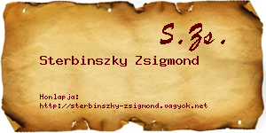 Sterbinszky Zsigmond névjegykártya