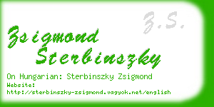 zsigmond sterbinszky business card
